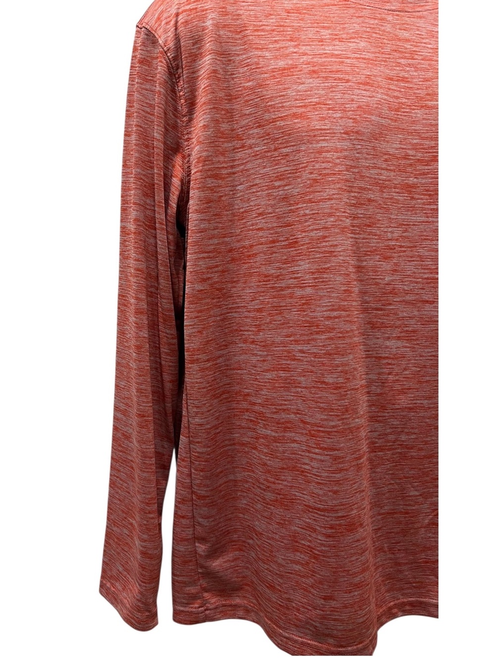 Costa Heathered Coral-White Long Sleeve Logo Shirt - Picture 5 of 7